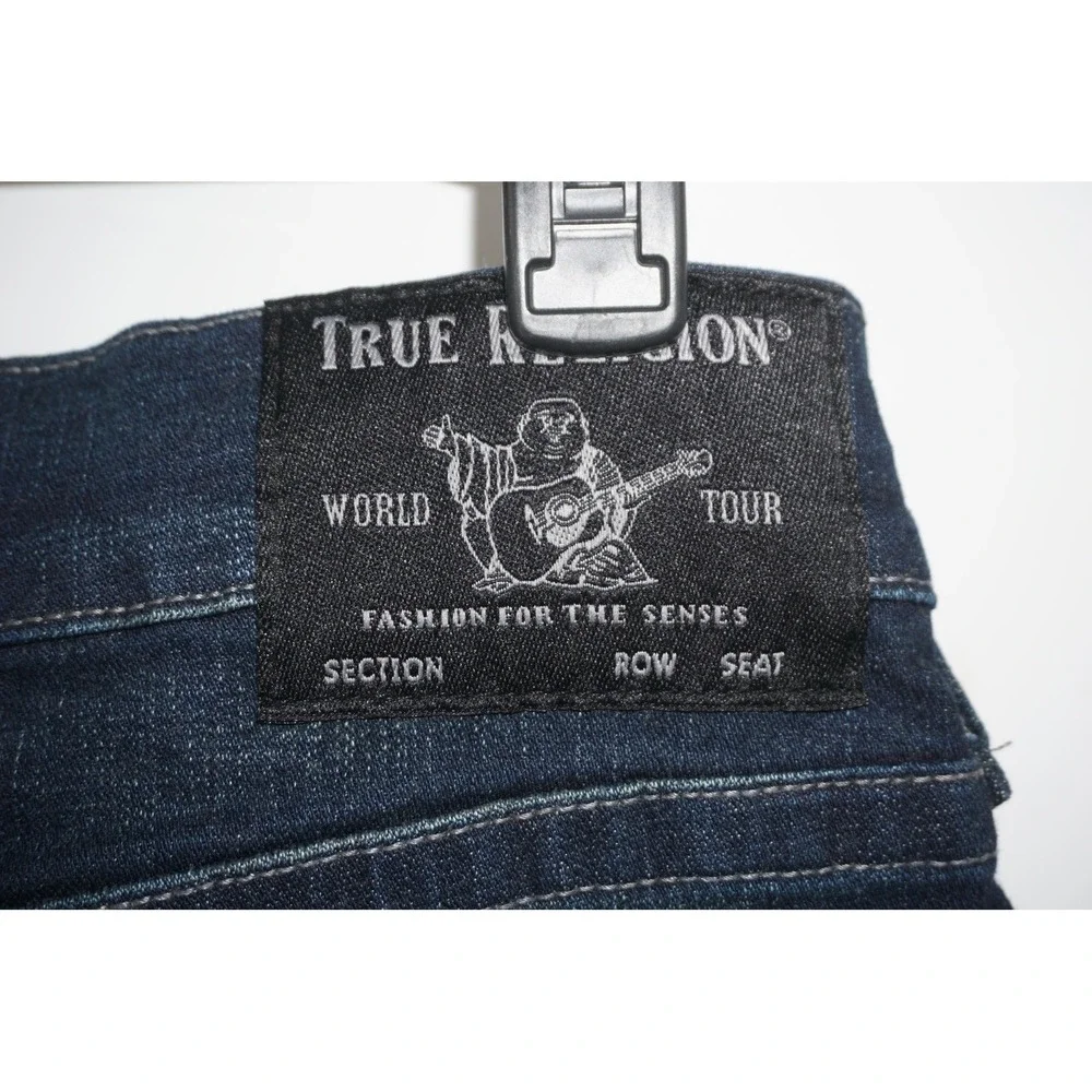 True Religion Jeans Blue Rocco Relaxed Skinny Dark Wash Stretch Men's 34x32 NWT